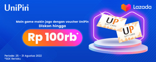 PayDay Promo Lazada – Promo Diskon 5% hingga Rp 100.000 Voucher UniPin di Lazada